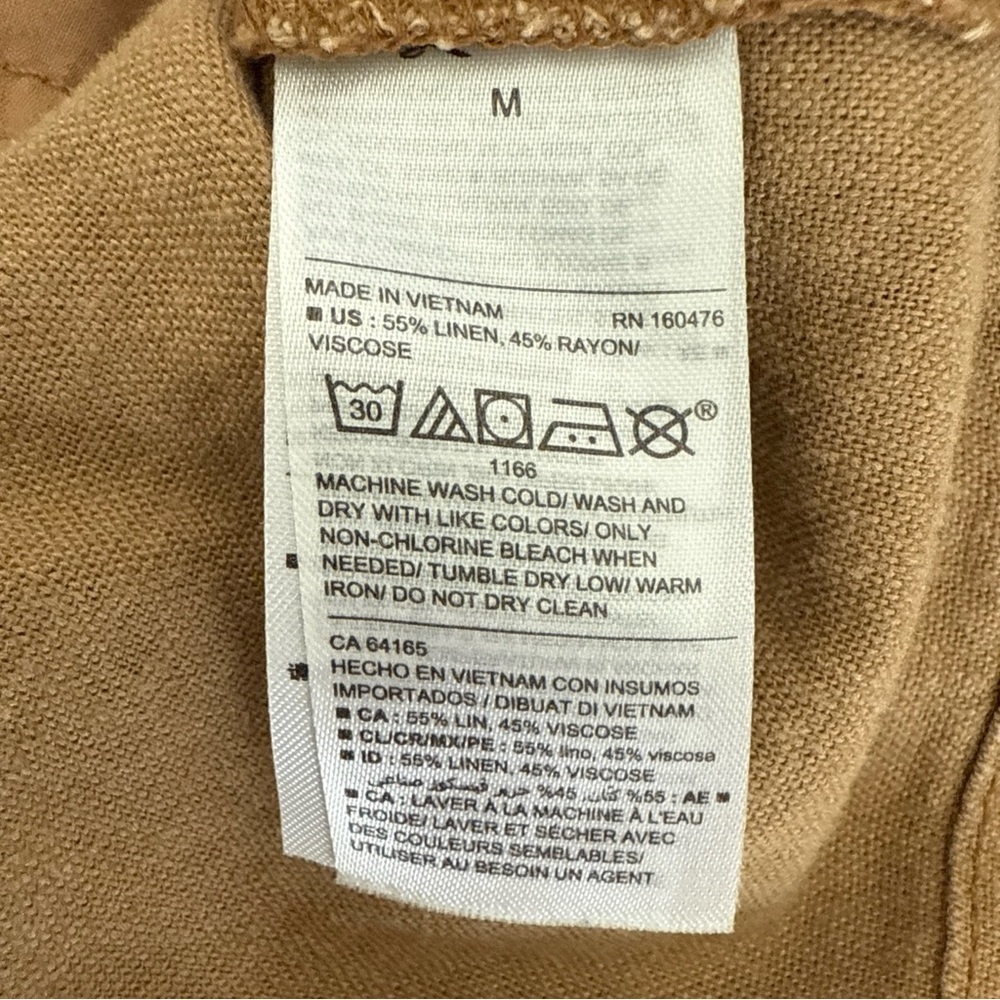 Old Navy Mock Neck Linen Blend Utility Jacket Women’s Size M Lightweight Zip - Picture 9 of 9